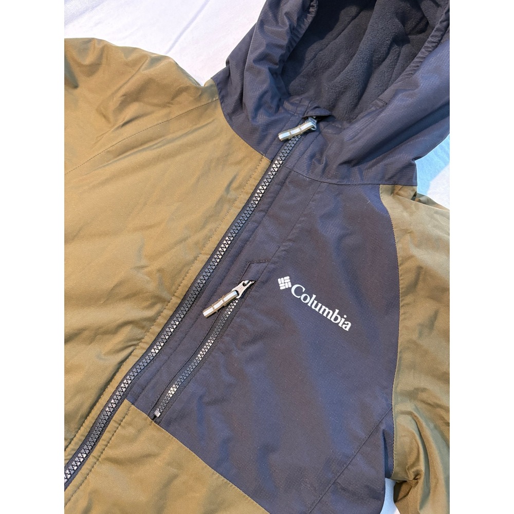 Columbia Kids Olive Green Black Omni-Heat Hooded Jacket Outgrown SB0031 Size S 8